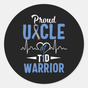 T1D Proud Onkel Diabetes Awareness Typ 1 Insulin Runder Aufkleber