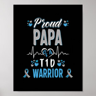 T1d Proud Papa Diabetes Aufklärung Typ 1 Pankreas Poster
