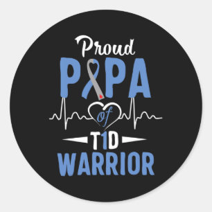 T1d Proud Papa-Diabetes mellitus Typ 1 Insulin P Runder Aufkleber