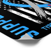 T1D Schwester Typ 1 Diabetes Warnhinweis Flag Gesc Poster (Ecke)