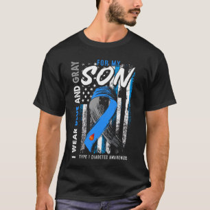 T1D Sohn Typ 1 Diabetes Bewusstsein American Fla T-Shirt