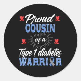 T1d Stolzer Cousin Diabetes-Bewusstsein Typ 1 Insu Runder Aufkleber