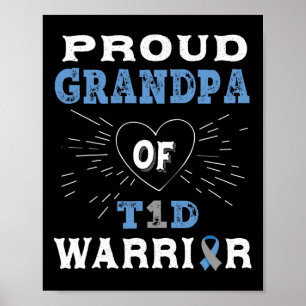T1d Stolzer Opa Diabetes-Bewusstsein Typ 1 Insuli Poster