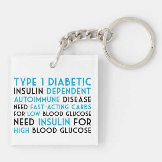 T1d stoppt mich nicht schlüsselanhänger (Rückseite)