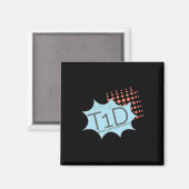 T1d Superhero Typ 1 Diabetes Bewusstsein Magnet (Vorderseite/Rückseite)