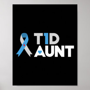 T1D Tante Diabetes Awareness Typ 1 Insulin Pancre Poster