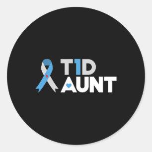 T1D Tante Diabetes Awareness Typ 1 Insulin Pancre Runder Aufkleber