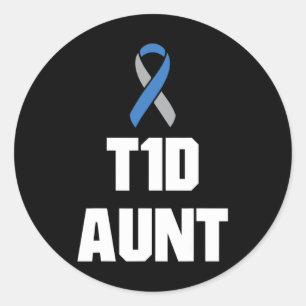 T1d Tante - Typ 1 Diabetes Bewusstsein Runder Aufkleber