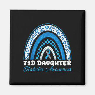 T1d-Tochter Typ-1-Diabetes-Bewusstsein Blau-Grau Magnet