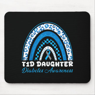 T1d-Tochter Typ-1-Diabetes-Bewusstsein Blau-Grau Mousepad