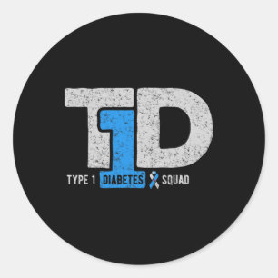 T1D Typ 1 Diabetes Aufklärungs-Band Geschenk Runder Aufkleber