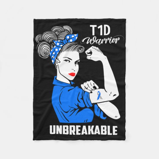 T1d Typ-1-Diabetes-Bewusstsein Geschenk für Typ-1- Fleecedecke (Vorderseite)
