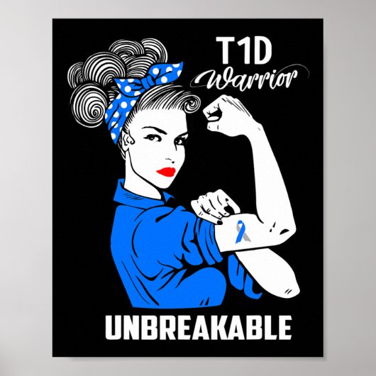 T1d Typ-1-Diabetes-Bewusstsein Typ-1-Diabetes-Gesc Poster (Vorne)