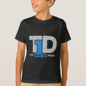 T1D Typ 1 Diabetes Warrier Awareness Diabetic Rib T-Shirt (Vorderseite)