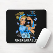T1D Typ 1 Diabetes Warrior Awareness Unzerbrechlic Mousepad (Mit Mouse)