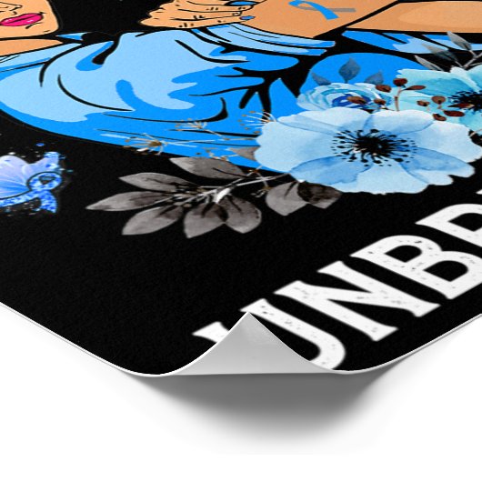 T1D Typ 1 Diabetes Warrior Awareness Unzerbrechlic Poster (Ecke)