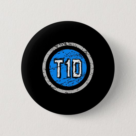 T1d Typ 1 Superhero Emblem Diabetes Bewusstsein Button (Vorderseite)