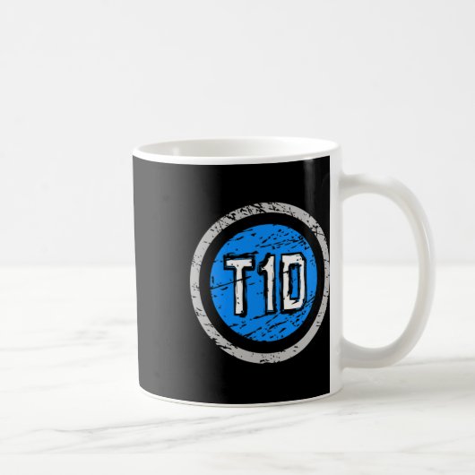 T1d Typ 1 Superhero Emblem Diabetes Bewusstsein Kaffeetasse (Rechts)
