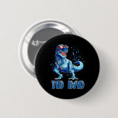T1D Vater Typ 1 Diabetes Ribbon T Rex Dinosaurier  Button (Vorne & Hinten)