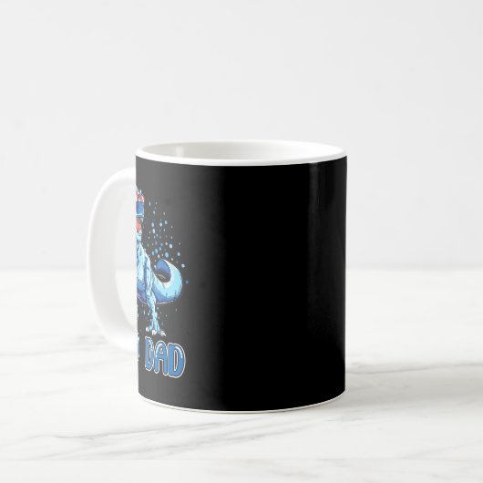 T1D Vater Typ 1 Diabetes Ribbon T Rex Dinosaurier Kaffeetasse (Vorderseite Links)