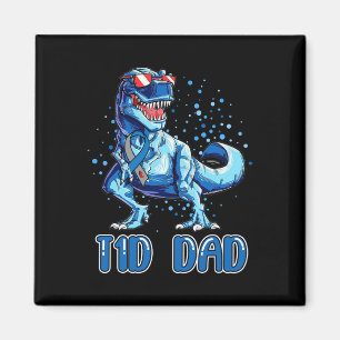 T1D Vater Typ 1 Diabetes Ribbon T Rex Dinosaurier Magnet