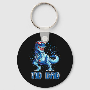 T1D Vater Typ 1 Diabetes Ribbon T Rex Dinosaurier  Schlüsselanhänger