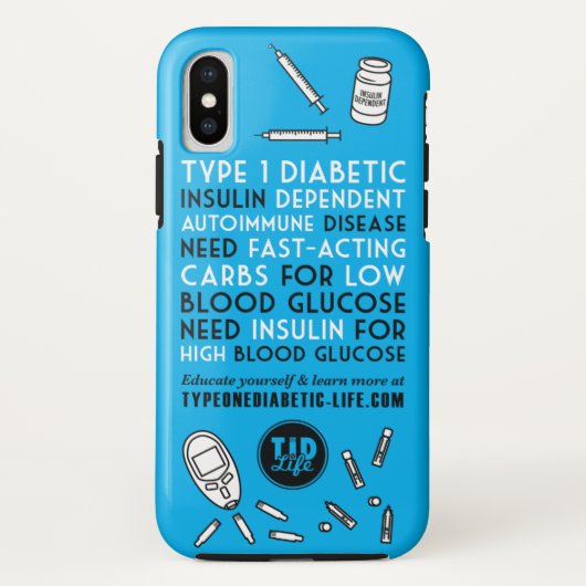 T1D Warnmeldung Case-Mate iPhone Hülle (Rückseite)