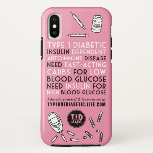 T1d Warnmeldung [Rosa] Case-Mate iPhone Hülle (Rückseite)