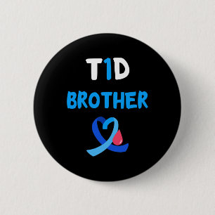 T1D Warrior Brother Diabetes Aufklärung Squad Supp Button