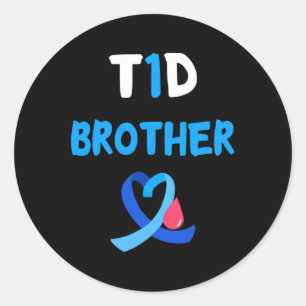 T1D Warrior Brother Diabetes Aufklärung Squad Supp Runder Aufkleber