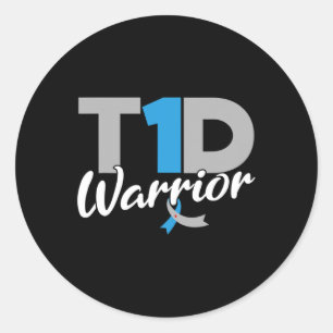 T1d Warrior Diabetes Awareness Typ 1 Diabetiker Runder Aufkleber