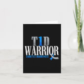 T1D Warrior Diabetes Bewusstsein Typ 1 Diabetiker Karte (Vorderseite)