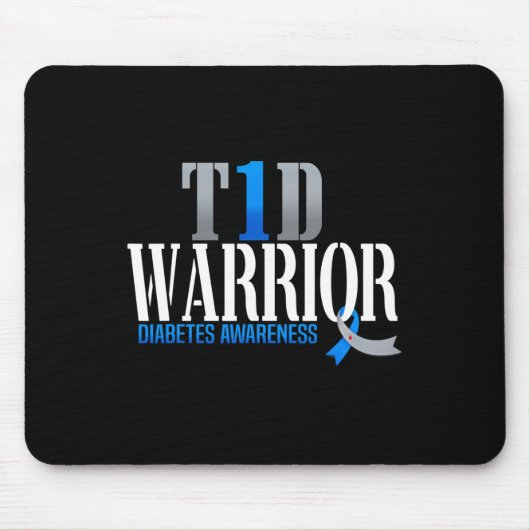 T1D Warrior Diabetes Bewusstsein Typ 1 Diabetiker Mousepad (Vorne)