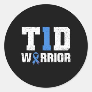 T1D Warrior Diabetes Warrior Diabetes Bewusstsein Runder Aufkleber