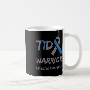 T1d Warrior Typ 1 Diabetes Awareness Blue Ribbon Kaffeetasse