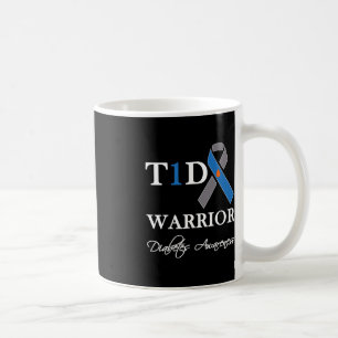T1D Warrior Typ 1 Diabetes Awareness Blue Ribbon Kaffeetasse