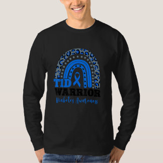T1D Warrior Type 1 Diabetes Awareness Leopard Rain T-Shirt
