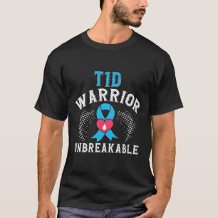 T1D Warrior Unbreakable Diabetes Awareness Montag T-Shirt