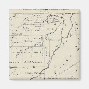 T20S R22E Tulare Landkreis Karte Magnet