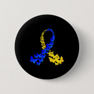 T21 Schmetterlingswelt Down-Syndrom-Tag Frauen Kin Button
