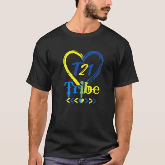 T21 Tribe 21 World Down Syndrome Awareness Day Hea T-Shirt (Vorderseite)