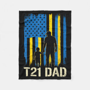T21 Vater amerikanische Flagge Silhouette Down-Syn Fleecedecke