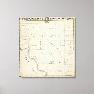 T21S R22E Tulare County Abschnitt-Karte Leinwanddruck