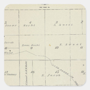 T21S R22E Tulare Landkreis Karte Quadratischer Aufkleber