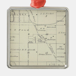 T22S R23E Tulare Landkreis Karte Silbernes Ornament