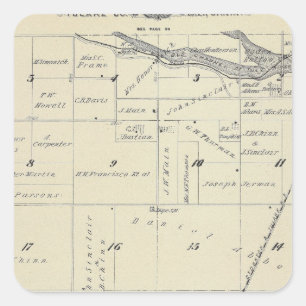 T22S R27E Tulare Landkreis Karte Quadratischer Aufkleber