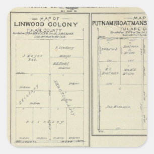 T23S R2021E Tulare County Abschnitt-Karte Quadratischer Aufkleber