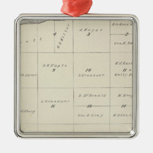 T23S R22E Tulare County Abschnitt-Karte Silbernes Ornament