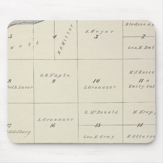 T23S R22E Tulare Landkreis Karte Mousepad (Vorne)