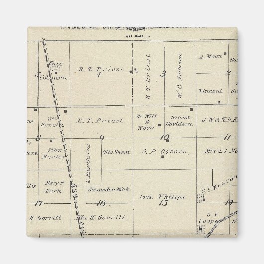 T23S R25E Tulare Landkreis Karte Magnet (Vorne)